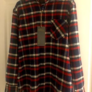 Activate Sports Inc. Flannel shirt, red/blue, mens size L